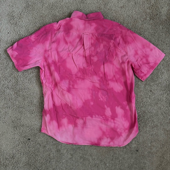 Pink Tie Dye Button Up Shirt Unisex Size L - Picture 3 of 9